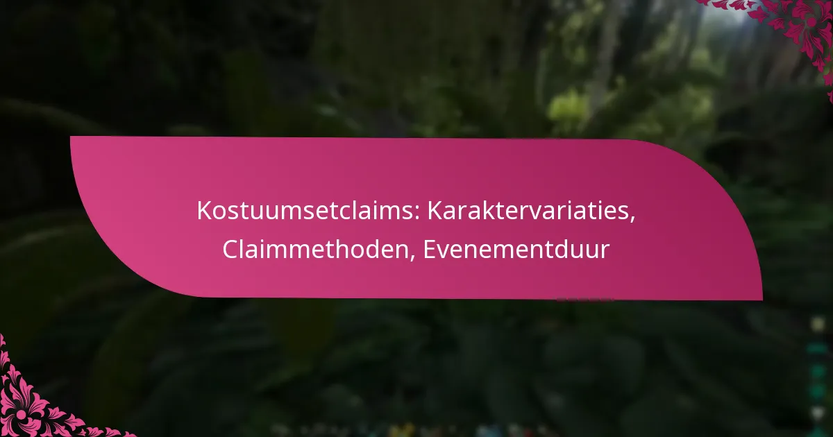 Kostuumsetclaims: Karaktervariaties, Claimmethoden, Evenementduur