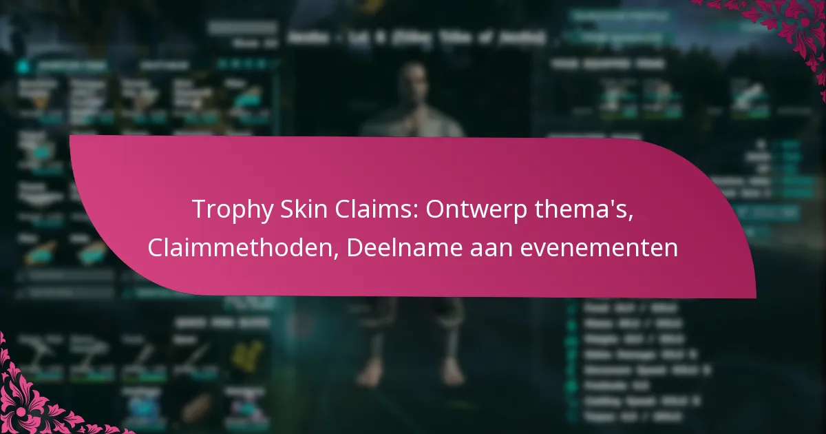 Trophy Skin Claims: Ontwerp thema’s, Claimmethoden, Deelname aan evenementen