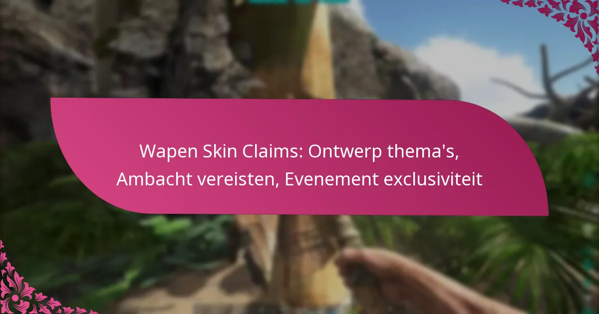 Wapen Skin Claims: Ontwerp thema’s, Ambacht vereisten, Evenement exclusiviteit