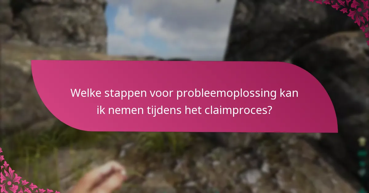 Welke stappen voor probleemoplossing kan ik nemen tijdens het claimproces?